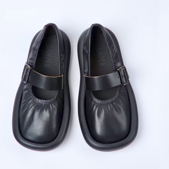 NWT CAMPER AQUA BLACK BALLERINA SHOES Size 7US/37EU - Picture 1 of 11